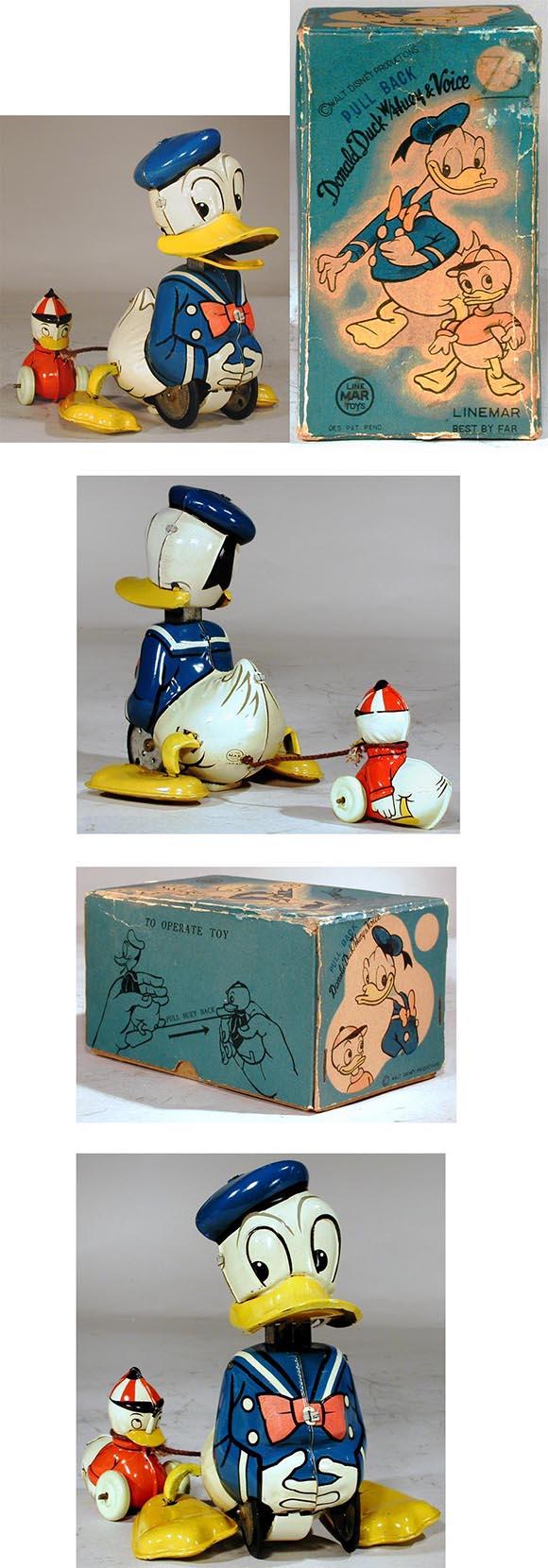 c.1955 Linemar, Donald Duck with Huey and Voice in Original Box